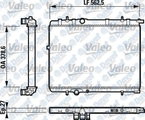 VALEO 732893 Su Radyatoru P307-P206-C4-C4(B7) Ds4-Xsara Ii-Xsara Picasso (Tu5jp4)1.6 16v Otomatik P206 Tu3jpolcu:(378*562*27)